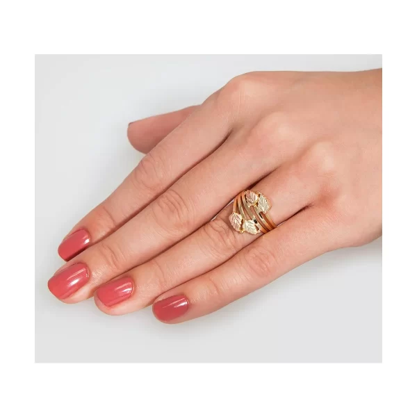 Mt Rushmore Black Hills Gold Four Leafed Women's BH Gold Wrap Around Ring - G 1685 - Image 3