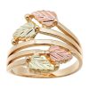 Mt Rushmore Black Hills Gold Four Leafed Women's BH Gold Wrap Around Ring - G 1685