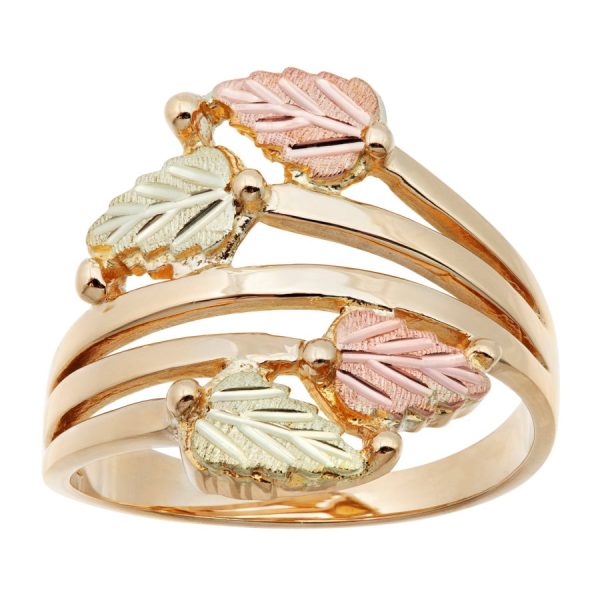 Mt Rushmore Black Hills Gold Four Leafed Women's BH Gold Wrap Around Ring - G 1685