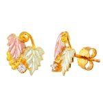 Landstrom’s Original Black Hills Gold Genuine Diamond Grapes Post Earrings - G L01277