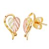 Landstrom’s Original Black Hills Gold Duel-toned Leaf with Vine Post Earrings - G LER630P - Image 2