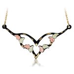 Landstrom’s Original Black Hills Gold Enameled Brite Cut Festoon Necklace - G LNE3259