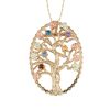 Black Hills Gold by TRJ Family Jewelry Generational Tree Pendant with 1-14, 2.5mm Genuine Birthstones - G C3410-GN