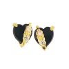Mt Rushmore Black Hills Gold on Black Onyx Heart Earrings - G 3242OX
