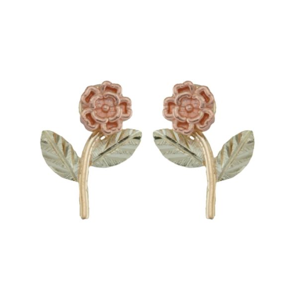 Black Hills Gold by TRJ Rose with Stem Post Earrings - G C50434