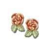 Landstrom’s Original Black Hills Gold Roses with Leaves Post Earrings - G L01690 - Image 2