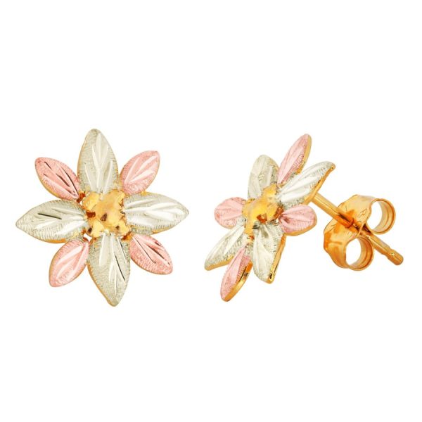 Landstrom’s Original Black Hills Gold Flower Post Earrings - G LER501