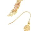 Mt Rushmore Black Hills Gold Feathered Leaves Shepherd Hook Earrings - G 3140 - Image 2