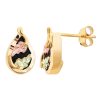 Mt Rushmore Black Hills Gold on Black Onyx Teardrop Earrings - G 3021OX
