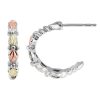 Mt Rushmore Black Hills Gold on Silver Semi-Hoop Earrings - MR309 - Image 2