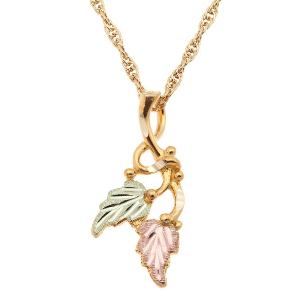 Mt Rushmore Black Hills Gold Freeform Leaves and Vine Pendant - G 2258