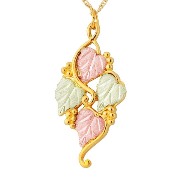 Landstrom’s Original Black Hills Gold Freeform Vine and Grape Clusters Pendant - G LE362