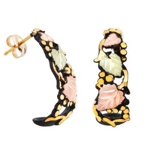 Landstrom’s Original Black Hills Gold Enameled Brite Cut Earrings - G LER560P
