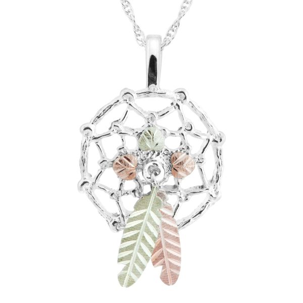 Black Hills Gold on Silver by TRJ Dreamcatcher Pendant - MRC25686-GS