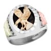 Landstrom’s Original Black Hills Gold on Silver Eagle and Onyx Ring - MRL02402