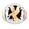 Landstrom’s Original Black Hills Gold on Silver Eagle and Onyx Ring - MRL02402 - Image 4