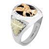 Landstrom’s Original Black Hills Gold on Silver Eagle and Onyx Ring - MRL02402 - Image 3