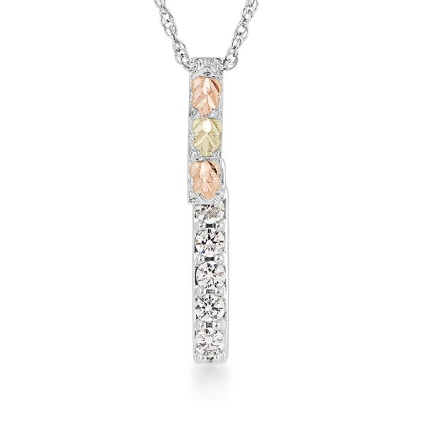 Landstrom’s Original Black Hills Gold on Silver Cubic Zirconia Double Bar Pendant - MRLPE3937