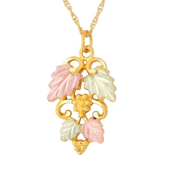 Landstrom’s Original Black Hills Gold Freeform Vine and Grape Clusters Pendant - G L03656