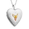 Mt Rushmore Black Hills Gold on Silver Heart Locket Pendant - MR20323