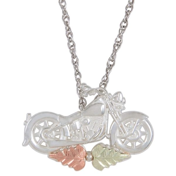 Black Hills Gold on Silver by TRJ Motorcycle Pendant - MRC25755-GS