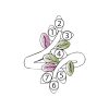 Mt Rushmore Black Hills Gold Family Jewelry Wrap Around Vine Ring with 1-10, 2.5mm Synthetic Birthstones - G 945-SY - Image 6