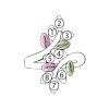 Mt Rushmore Black Hills Gold Family Jewelry Wrap Around Vine Ring with 1-10, 2.5mm Synthetic Birthstones - G 945-SY - Image 5