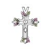 Black Hills Gold on Silver by TRJ Family Jewelry Open Cross Pendant with 1-7, 3mm Genuine Birthstones - MRC2966-GN - Image 2