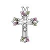 Black Hills Gold on Silver by TRJ Family Jewelry Open Cross Pendant with 1-7, 3mm Genuine Birthstones - MRC2966-GN - Image 3
