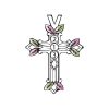 Black Hills Gold on Silver by TRJ Family Jewelry Open Cross Pendant with 1-7, 3mm Genuine Birthstones - MRC2966-GN - Image 4