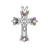 Black Hills Gold on Silver by TRJ Family Jewelry Open Cross Pendant with 1-7, 3mm Genuine Birthstones - MRC2966-GN - Image 6