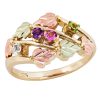Landstrom’s Original Black Hills Gold Family Jewelry Triple Channel Ring with 2-6, 2.5mm Synthetic Birthstones - G LD2155-SY