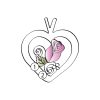 Landstrom’s Original Black Hills Gold Family Jewelry Rose in Heart Pendant with 1-6, 2.5mm Synthetic Birthstones - G L03593-SY - Image 7