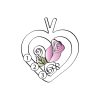 Landstrom’s Original Black Hills Gold Family Jewelry Rose in Heart Pendant with 1-6, 2.5mm Synthetic Birthstones - G L03593-SY - Image 6