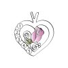 Landstrom’s Original Black Hills Gold Family Jewelry Rose in Heart Pendant with 1-6, 2.5mm Synthetic Birthstones - G L03593-SY - Image 4