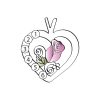 Landstrom’s Original Black Hills Gold Family Jewelry Rose in Heart Pendant with 1-6, 2.5mm Synthetic Birthstones - G L03593-SY - Image 3