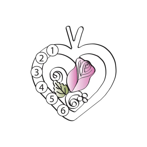 Landstrom’s Original Black Hills Gold Family Jewelry Rose in Heart Pendant with 1-6, 2.5mm Synthetic Birthstones - G L03593-SY - Image 3