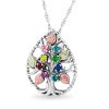 Mt Rushmore Black Hills Gold on Silver Family Jewelry Family Tree Pendant with 2-8, 3mm Synthetic Birthstones - MR20345-SY