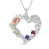 Black Hills Gold on Silver by TRJ Family Jewelry Heart Pendant with 1-6, 2.5mm Genuine Birthstones - MRC2662-GN