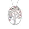 Black Hills Gold on Silver by TRJ Family Jewelry Generational Tree Pendant with 1-14, 2.5mm Synthetic Birthstones - MRC3410-SY