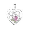 Landstrom’s Original Black Hills Gold on Silver Family Jewelry "Mom" Rose Heart Pendant with 1-6, 2.5mm Synthetic Birthstones - MRLPE518-SY - Image 5