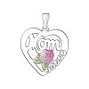 Landstrom’s Original Black Hills Gold on Silver Family Jewelry "Mom" Rose Heart Pendant with 1-6, 2.5mm Synthetic Birthstones - MRLPE518-SY - Image 4