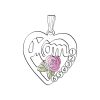 Landstrom’s Original Black Hills Gold on Silver Family Jewelry "Mom" Rose Heart Pendant with 1-6, 2.5mm Synthetic Birthstones - MRLPE518-SY - Image 3