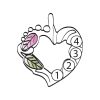 Black Hills Gold by TRJ Family Jewelry Heart Pendant with 1-6, 2.5mm Synthetic Birthstones - G C2662-SY - Image 5
