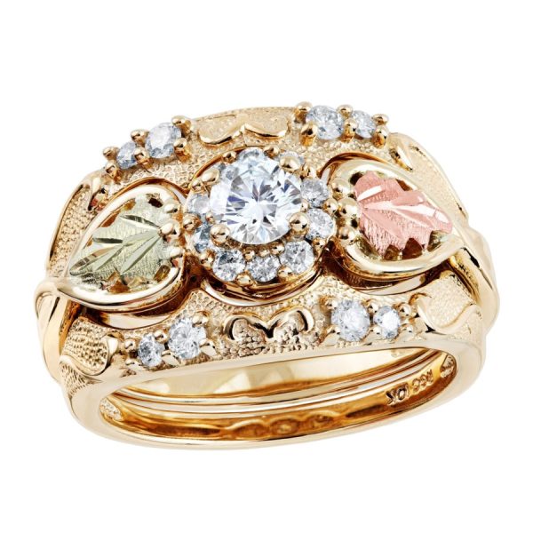Landstrom’s Original Black Hills Gold Halo Diamond Engagement Ring – G LWR932AD - Image 3