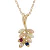 Mt Rushmore Black Hills Gold Family Jewelry Vine Pendant with 1-6, 2mm Synthetic Birthstones - G 22945-SY