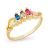 Mt Rushmore Black Hills Gold Family Jewelry Marquise Ring with 2-6, 4x2mm Genuine Birthstones – G 927-GN