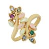 Mt Rushmore Black Hills Gold Family Jewelry Wrap Around Vine Ring with 1-10, 2.5mm Synthetic Birthstones - G 945-SY