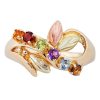 Landstrom’s Original Black Hills Gold Family Jewelry Contemporary Swirl Ring with 2-6, 2.5mm Synthetic Birthstones - G L02830-SY
