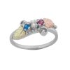 Mt Rushmore Black Hills Gold on Silver Family Jewelry Ring with 2-4, 2.5mm Synthetic Birthstones - MR904-SY